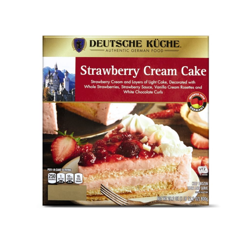 aldi strawberry cream cake for german week