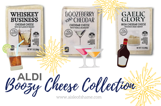 boozy cheese collection at aldi