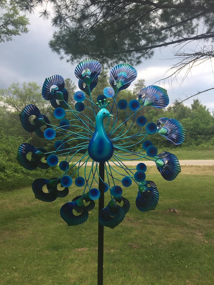 Details about   Peacock Solar Wind Spinner Garden Stake Decor Kinetic Light Yard Lawn Patio Art