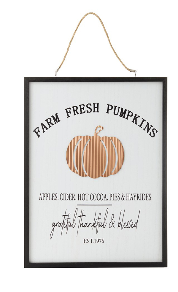 Aldi Fall Reversible Wall Sign farm fresh pumpkins