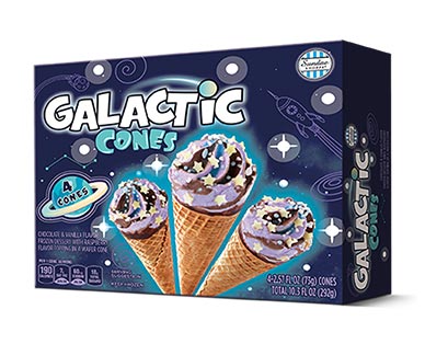 Aldi Galactic ice cream cones
