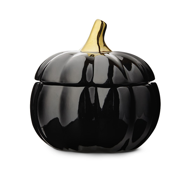 black Huntington Home Ceramic Pumpkin Candle