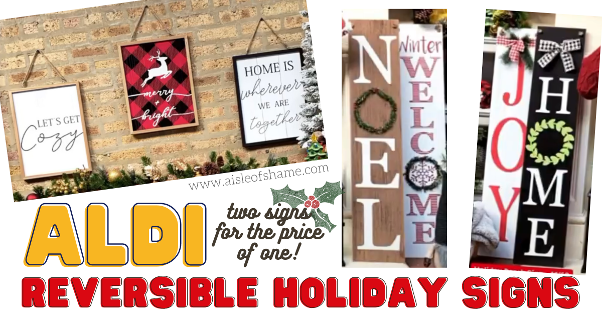 Aldi Reversible Holiday Signs