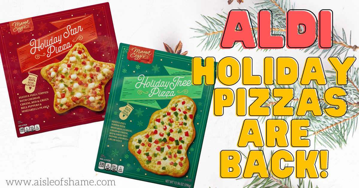 aldi holiday pizza in star and tree shapes