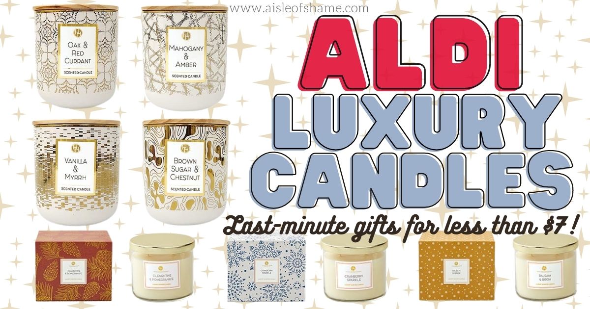 aldi luxury scented candles for less than $7 each