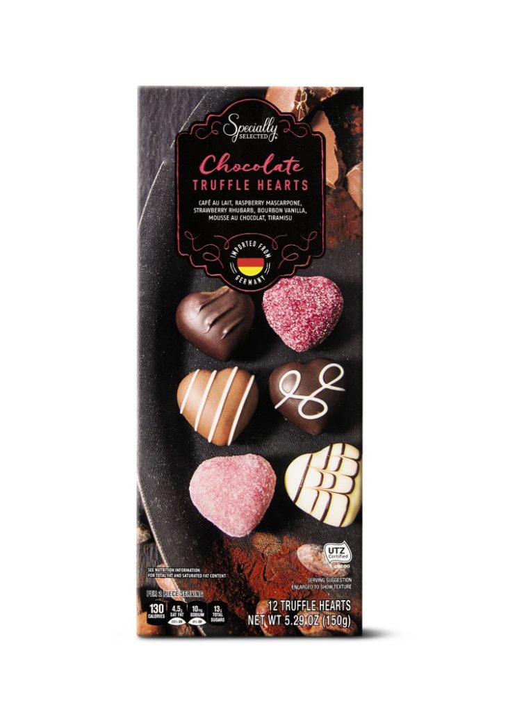 specially selected chocolate truffle hearts