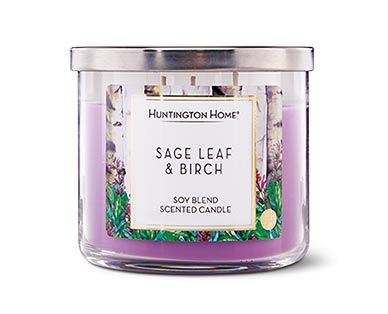 sage leaf and birch candle
