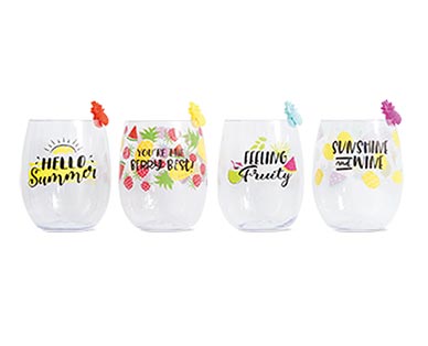 aldi summer wine glass set with charms