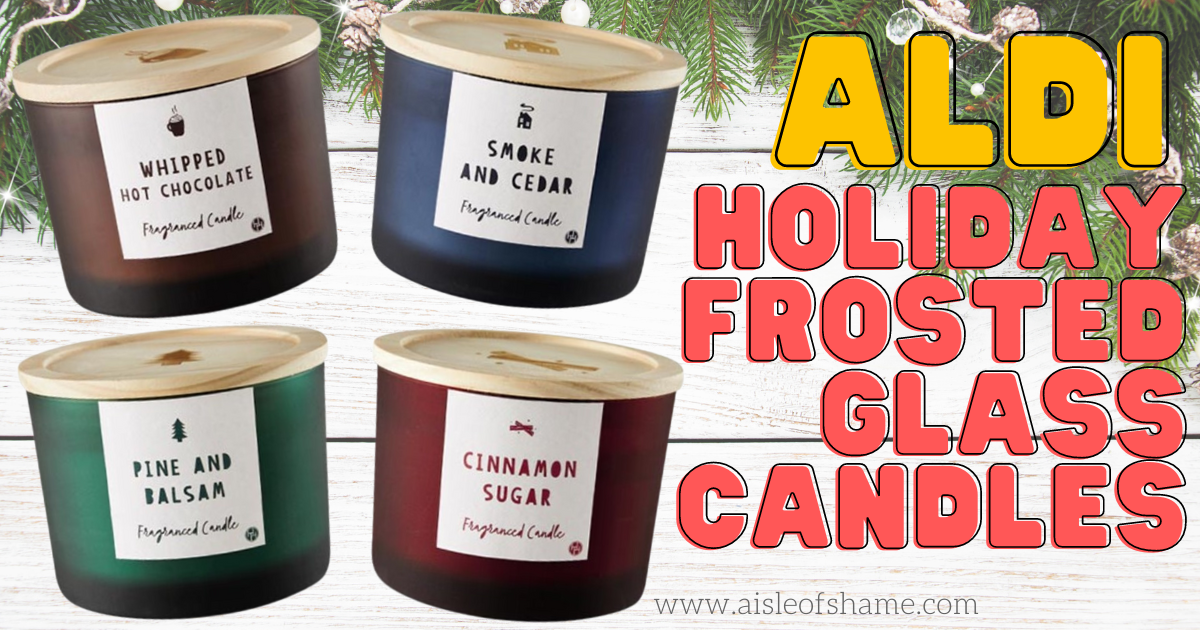 aldi holiday frosted glass candles
