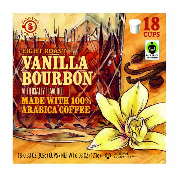 Barissimo Bourbon Flavored Coffee Cups vanilla bourbon