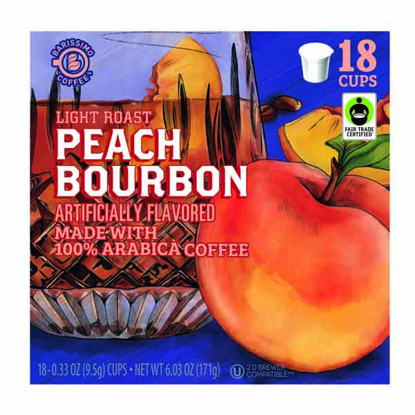 Barissimo Bourbon Flavored Coffee Cups peach bourbon