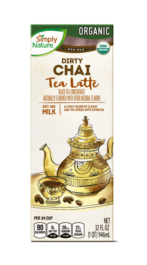 Simply Nature Organic Tea Latte Concentrate dirty chai tea latte