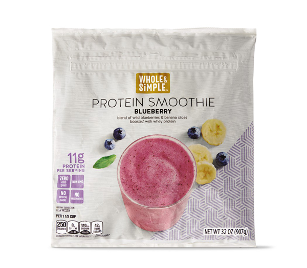 Whole & Simple Boosted Blends Protein Smoothie blueberry