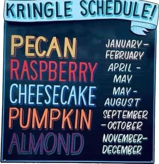 Kringle Flavor Schedule