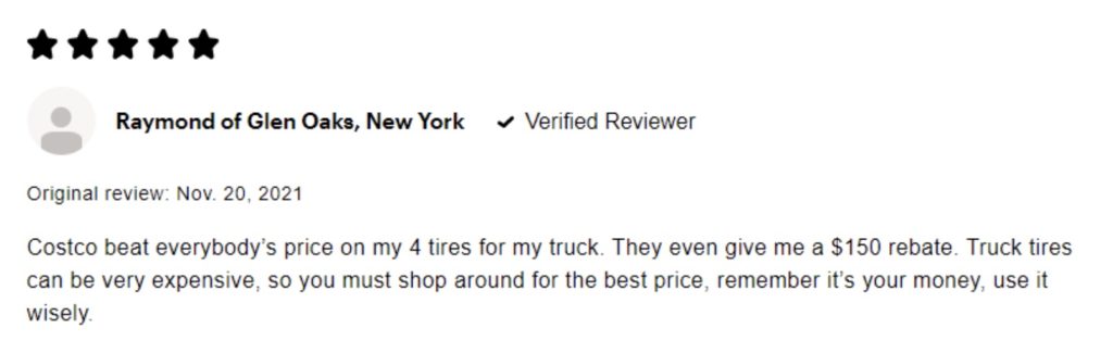 Costco Tires Review 1