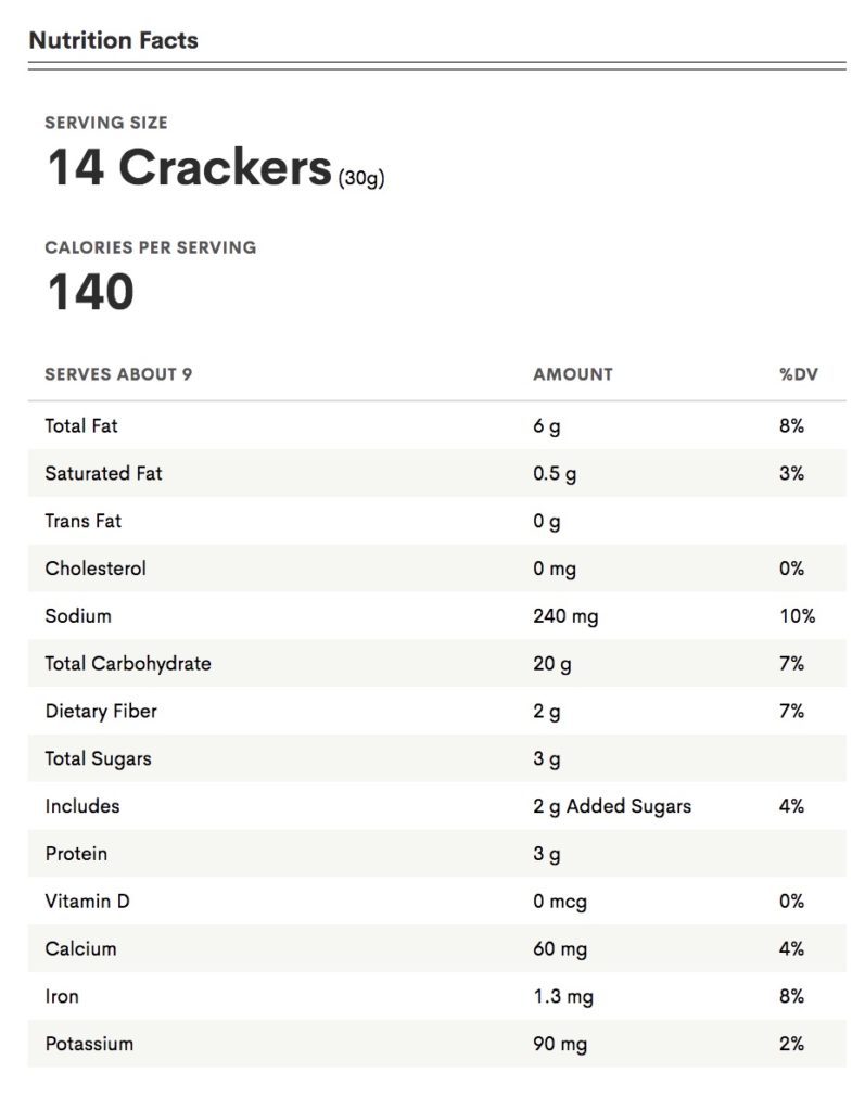 Everything but the Bagel Seasoned Crackers Nutrition