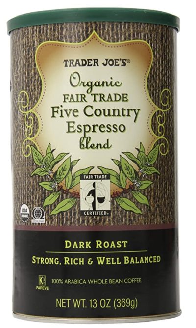 TRADER JOES Organic Fair Trade Five Country Espresso Blend
