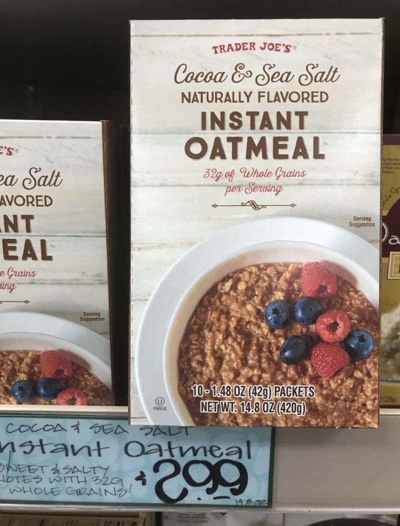 Trader Joe’s Cacao and Sea Salt Instant Oatmeal