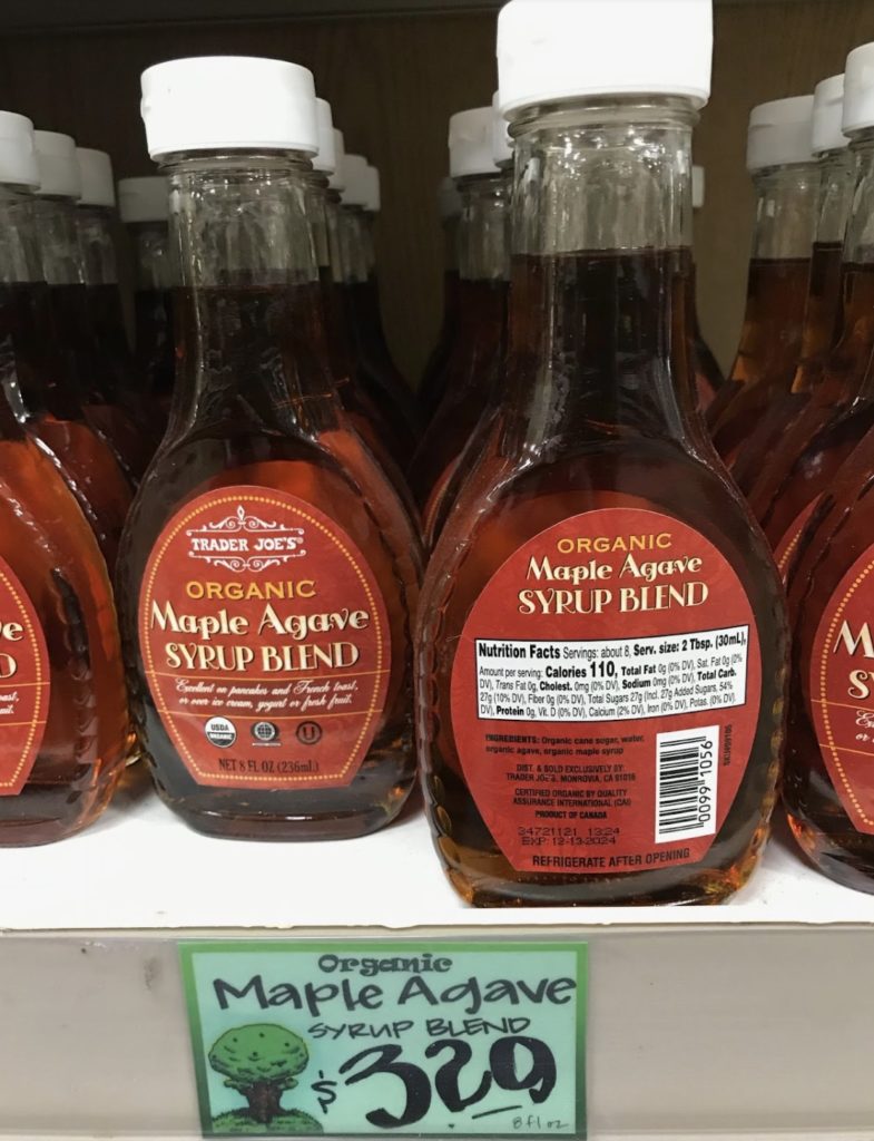 Trader Joe’s Maple Agave Syrup Nutrition Facts