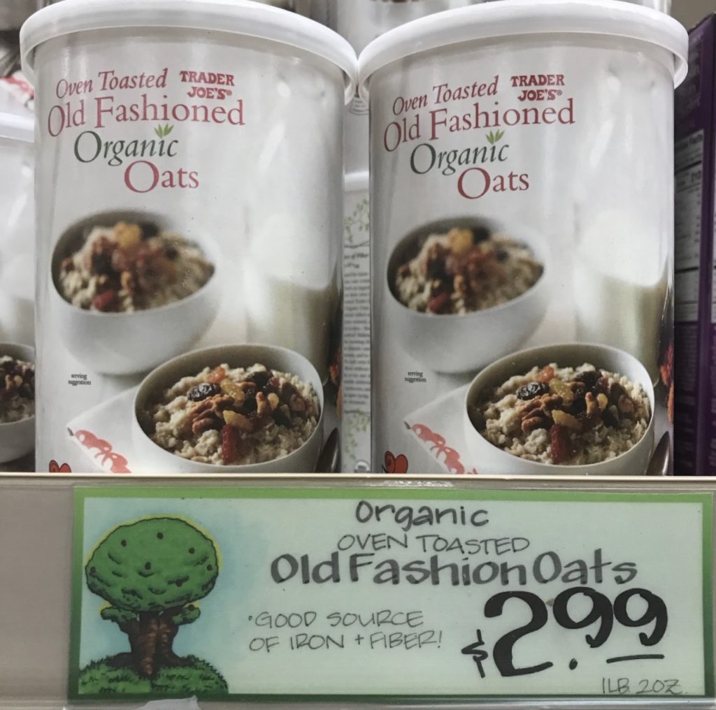 Trader Joe’s Oatmeal organic oven toasted