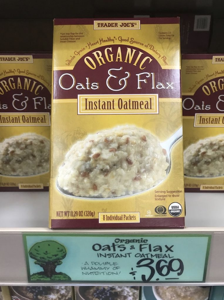 Trader Joe’s Organic Oats & Flax Instant Oatmeal 