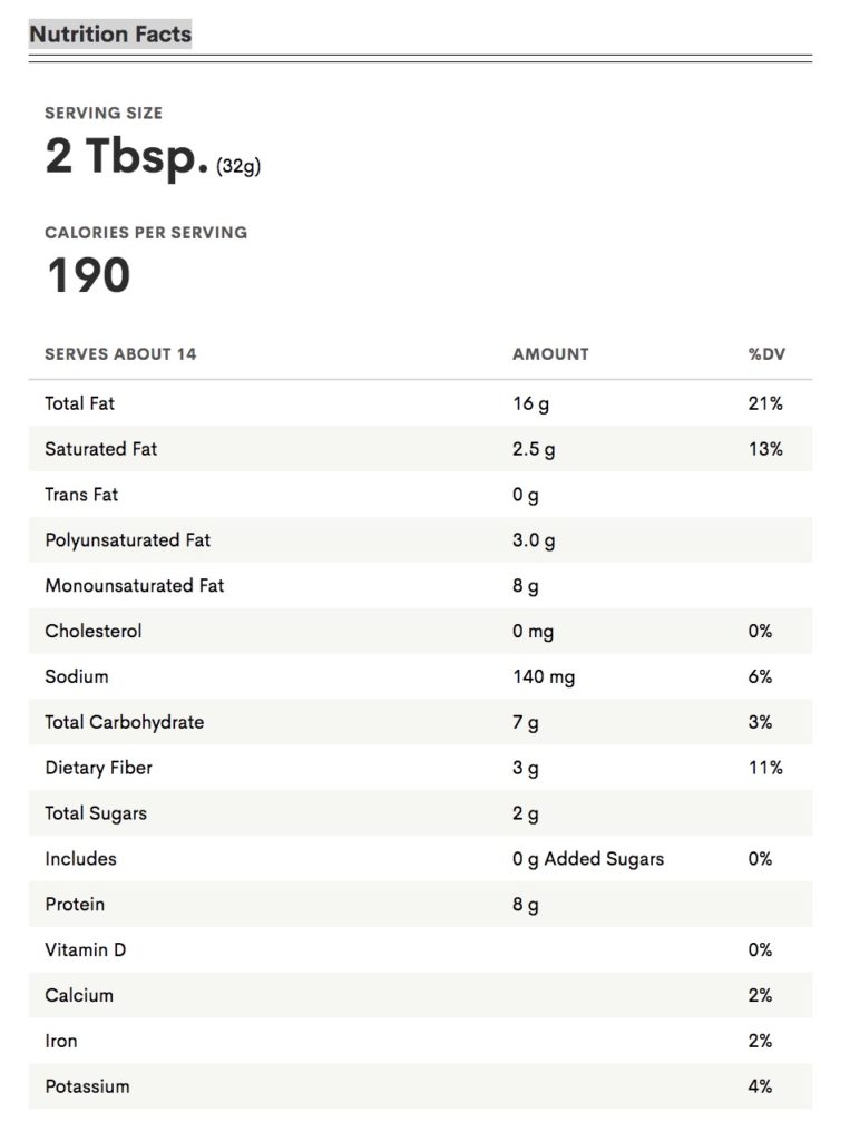 Trader Joes Peanut Butter Nutrition Facts