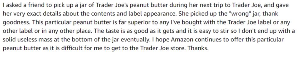 Trader Joes Peanut butter Review 2