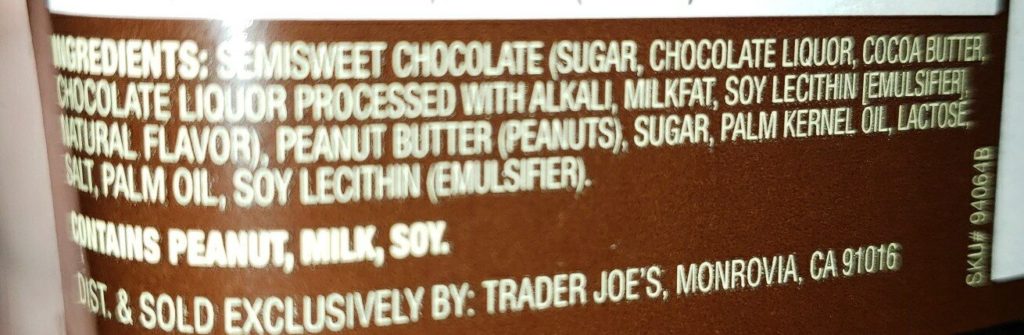 Trader Joes Peanut butter cups ingredients