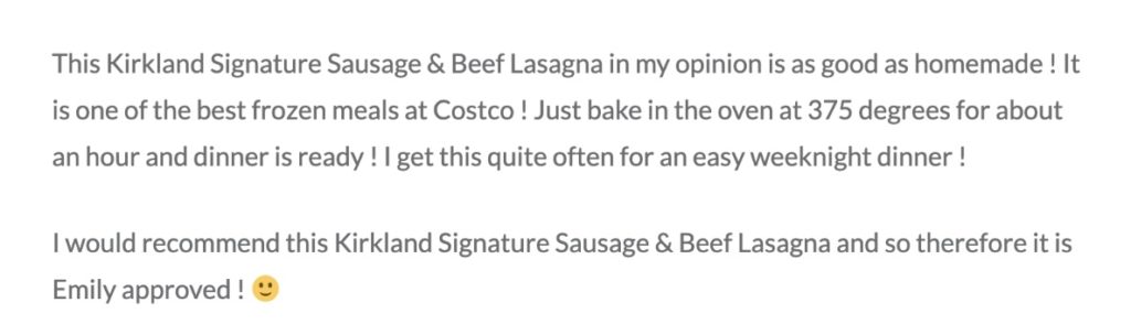 Costco Lasagna Review 2
