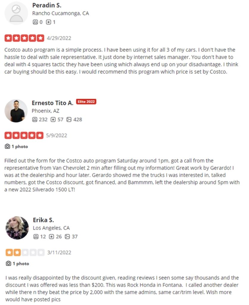 Costco Lease Car Reviews