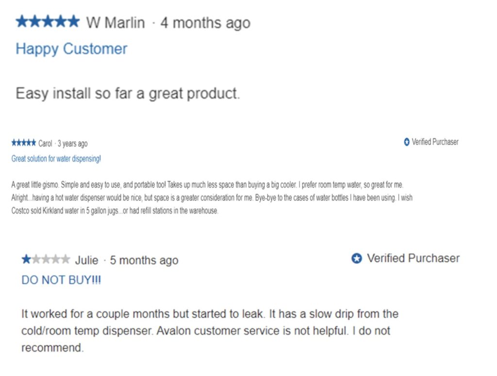 Costco Water Dispenser Reviews
