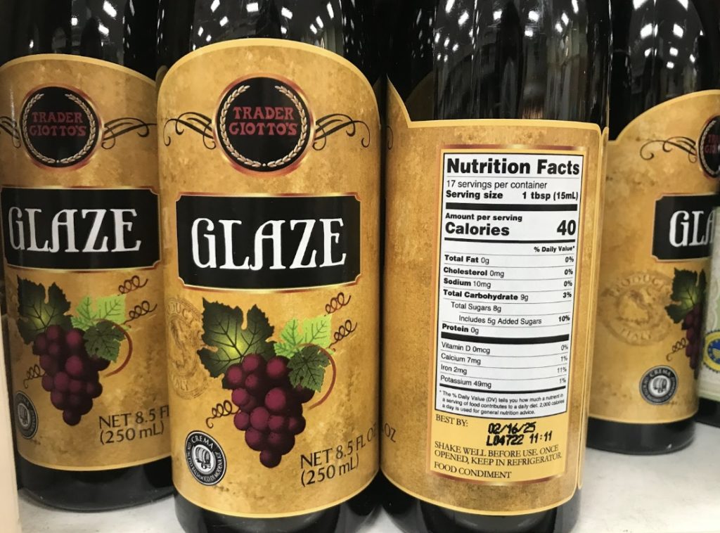 Trader Joe’s Balsamic Glaze Nutrition