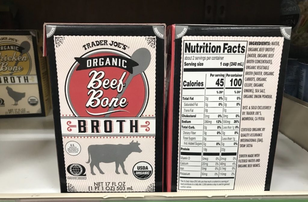 Trader Joe’s Beef Bone Broth Nutrition Facts
