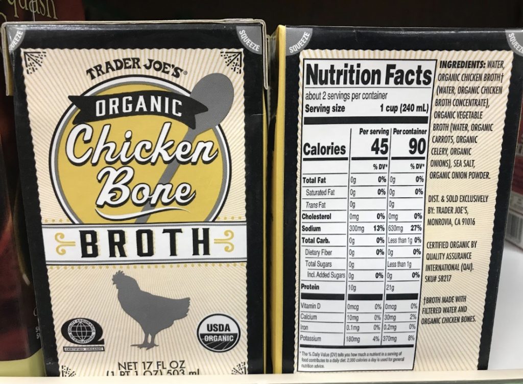 Trader Joe’s Chicken Bone Broth Nutrition Facts