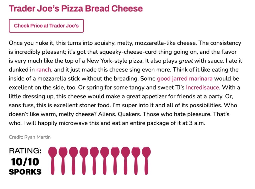 Trader Joe’s Pizza Bread Cheese Reviews