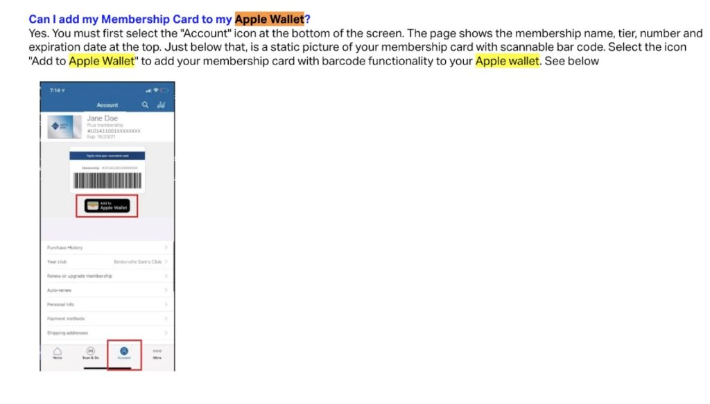 Add a Sams Club credit card to Apple Pay