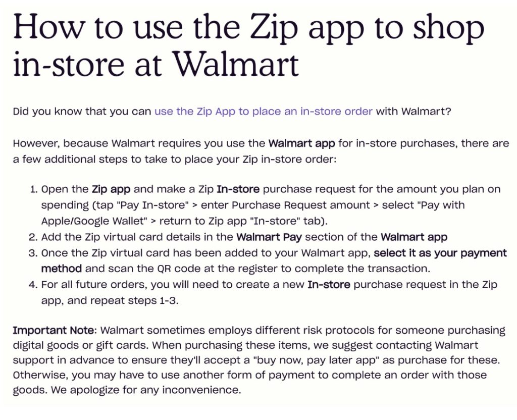 Does Walmart Accept Afterpay