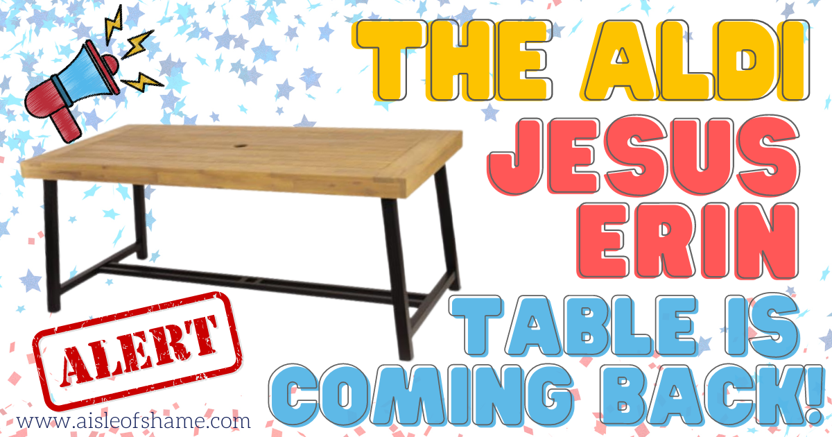 aldi jesus erin table