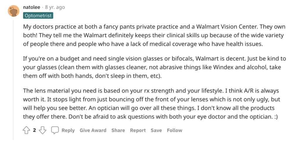 Walmart Vision Center Review 1