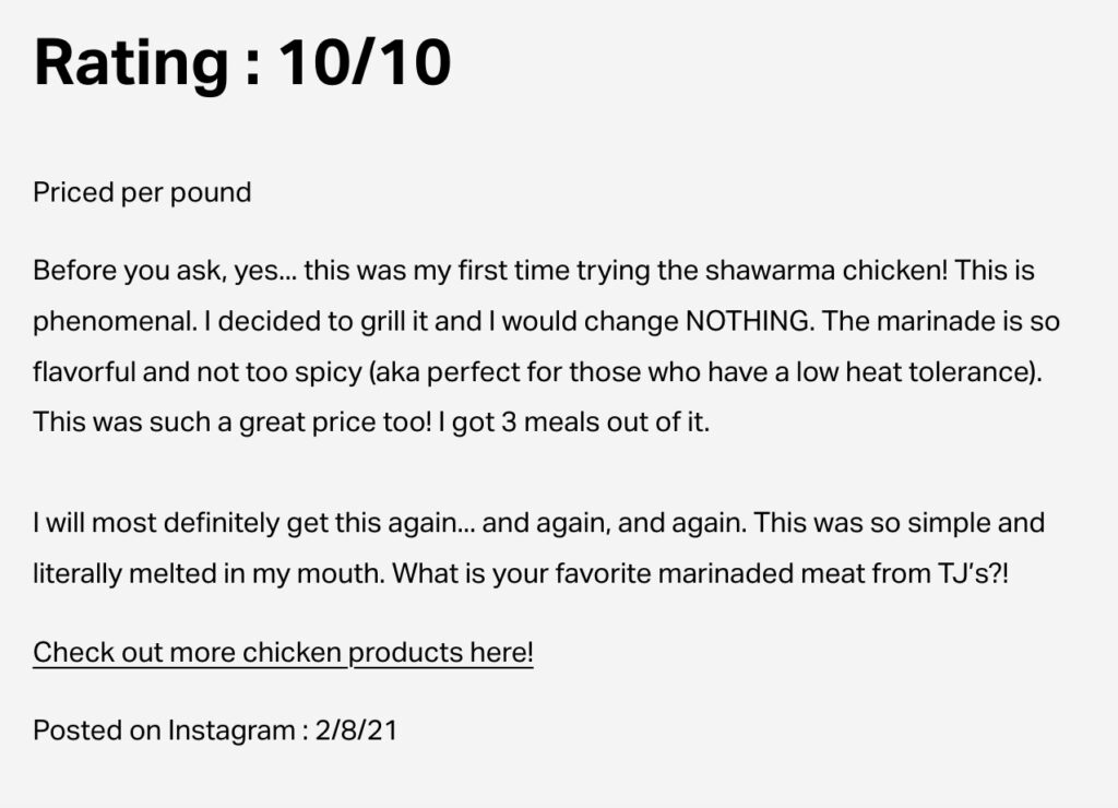 Trader Joe's Chicken Shawarma Review 3