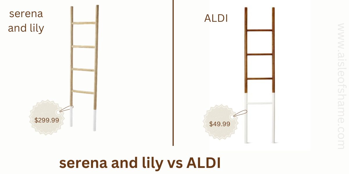 Gevangene Enzovoorts Vergelijking This Aldi Acacia Ladder is a Serena and Lily Dupe, and It's Under $50! -  AisleofShame.com