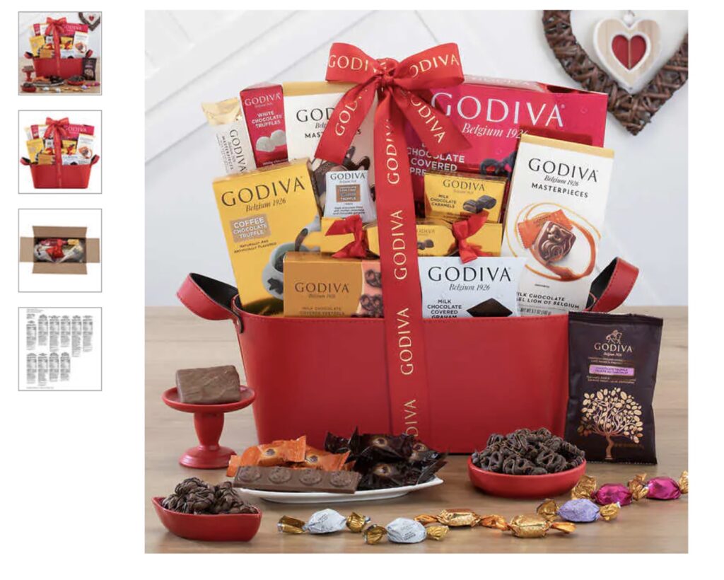 Godiva Valentine's Day Radiant Red Gift Basket
