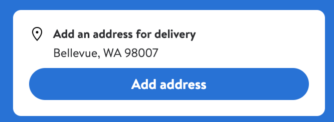 Delivery Walmart select address