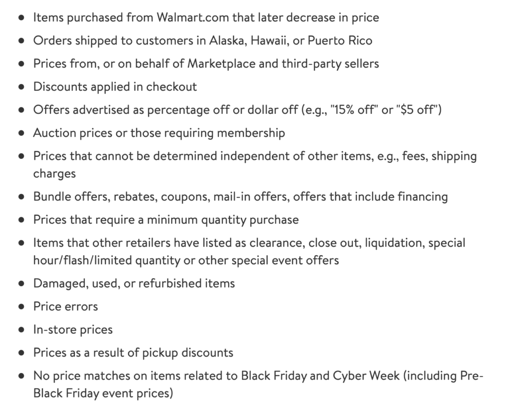 Walmart Price Match Policy 4