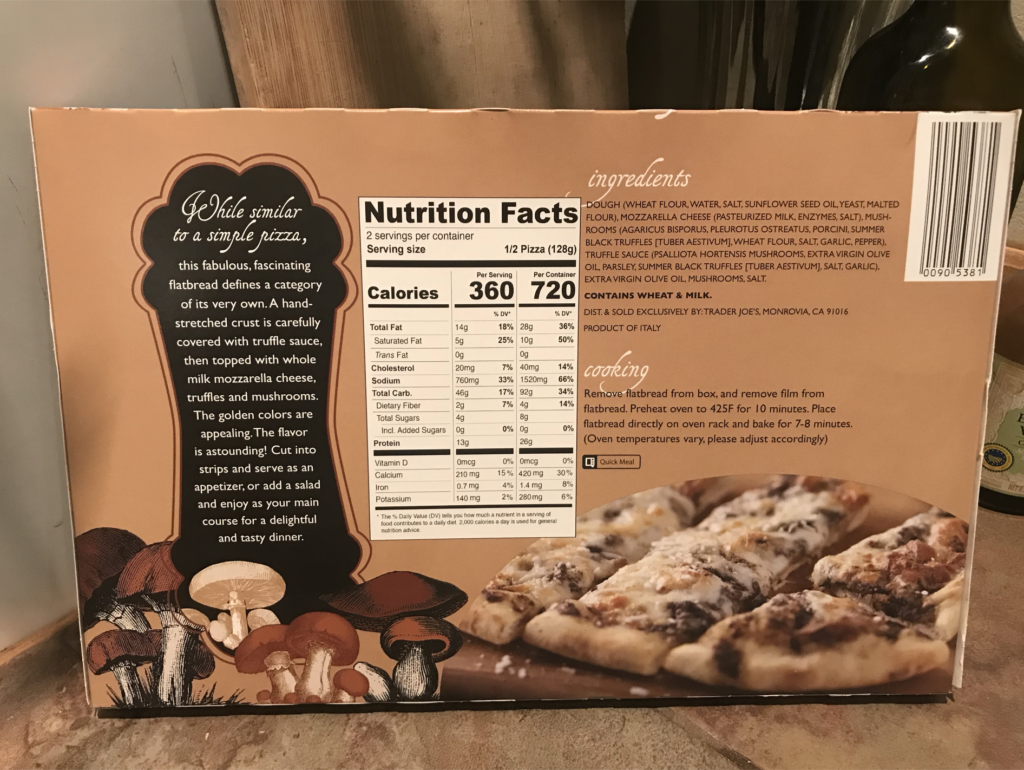 Mushroom & Black Truffle Flatbread Nutrition Facts