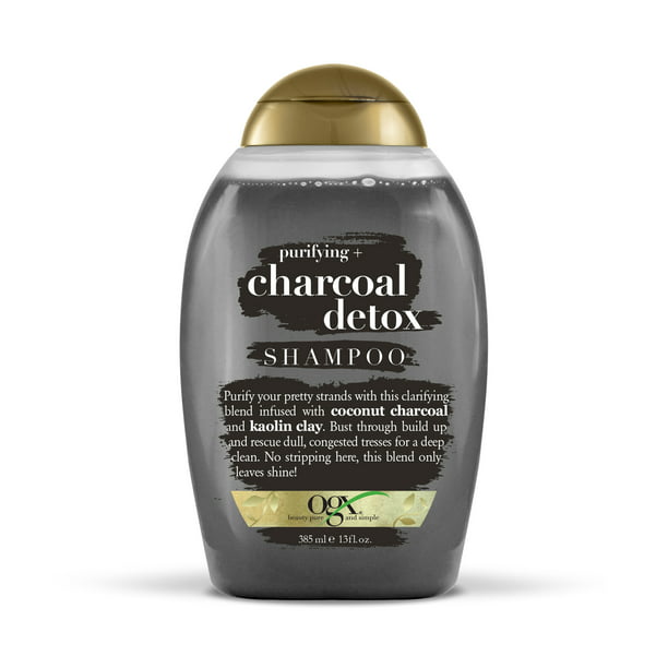 OGX Purifying + Charcoal Detox Shampoo for Buildup Removal and Light Nourishment, No Sulfates, 13 Fl Oz