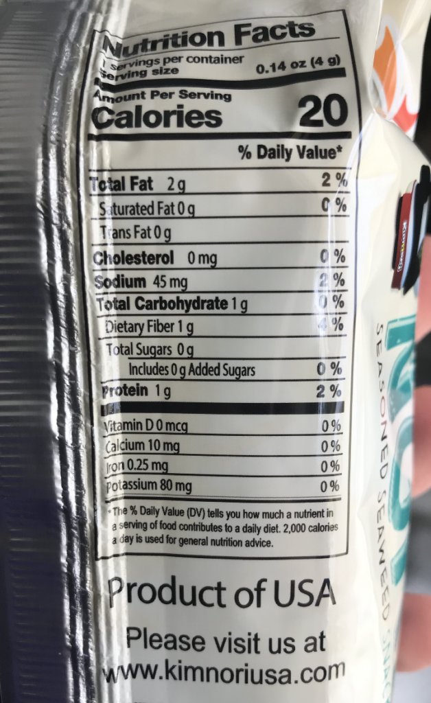 Organic Seaweed Snacks At Costco Nutrition Facts
