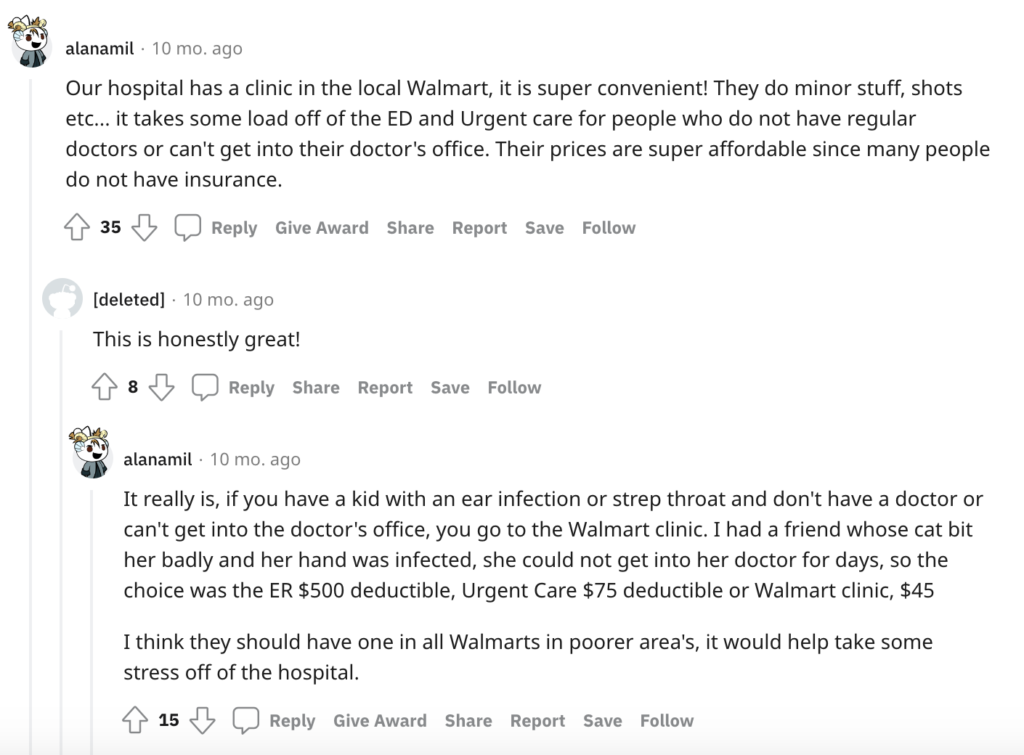 Walmart Walk-In Clinic reviews