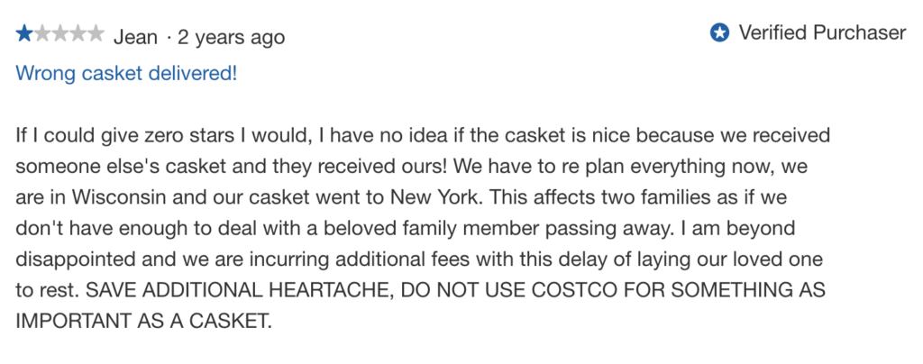Caskets costco Review 1