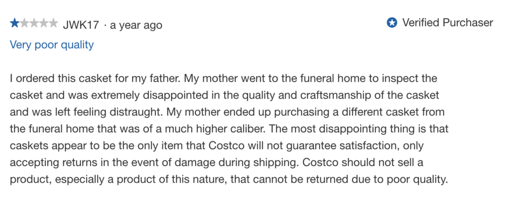 Caskets costco Review 2